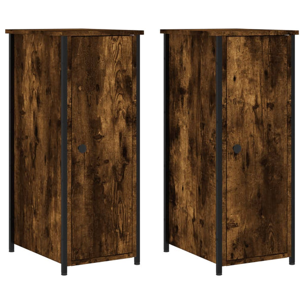 Nachttische 2er Set Räuchereiche 32x42x80cm