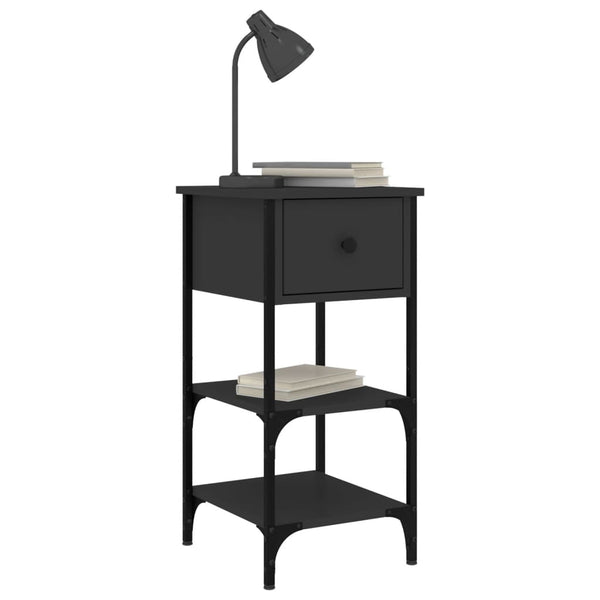 Nachttische 2er Set, Schwarz 34x36x70 cm