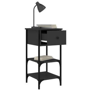 Nachttische 2er Set, Schwarz 34x36x70 cm