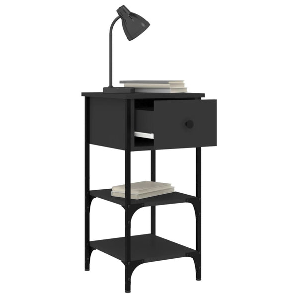 Nachttische 2er Set, Schwarz 34x36x70 cm