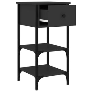 Nachttische 2er Set, Schwarz 34x36x70 cm