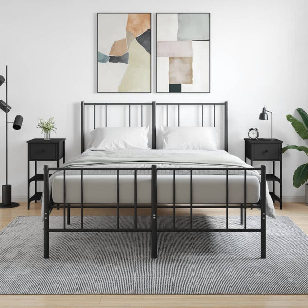 Nachttische 2er Set, Schwarz 34x36x70 cm