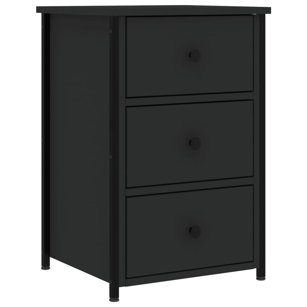 vidaXL Nightstand Black 40x36x60 cm Engineered Wood