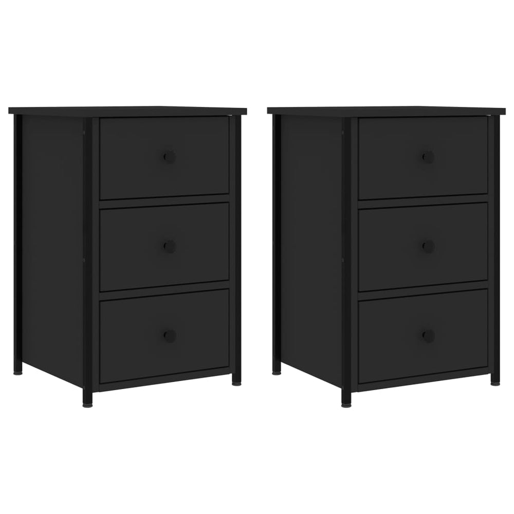Nachttische 2er Set Schwarz 40x60 cm