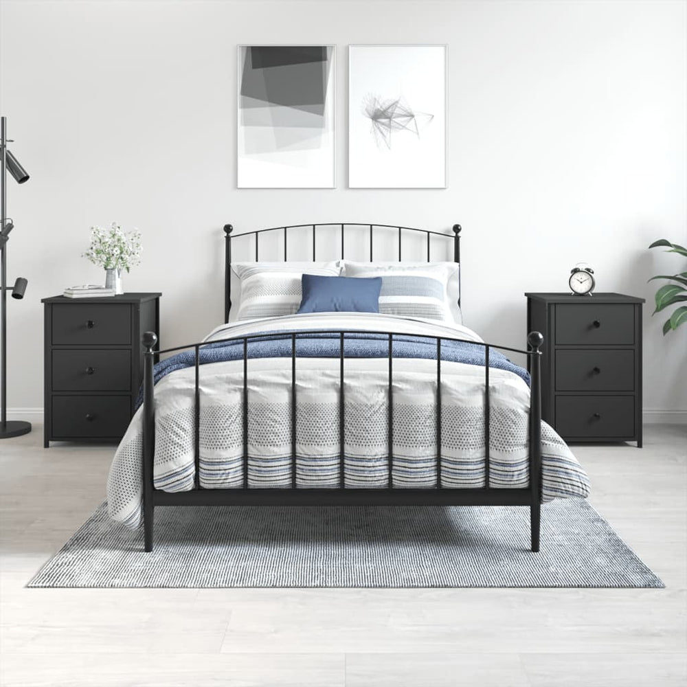 Nachttische 2er Set Schwarz 40x60 cm