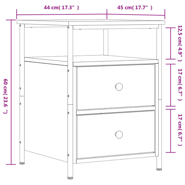 Schwarzer Nachttisch 44x45x60 cm