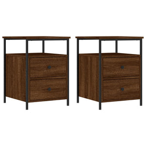 Nachttische 2er Set Braun Eiche 44x45x60 cm