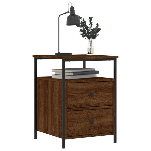 Nachttische 2er Set Braun Eiche 44x45x60 cm
