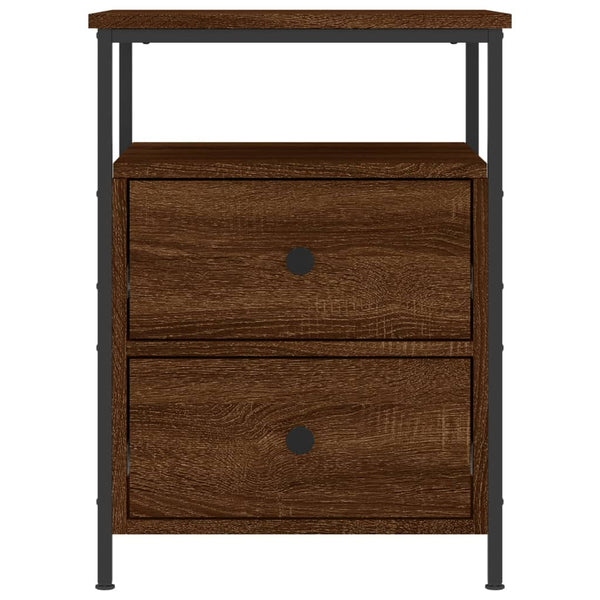 Nachttische 2er Set Braun Eiche 44x45x60 cm
