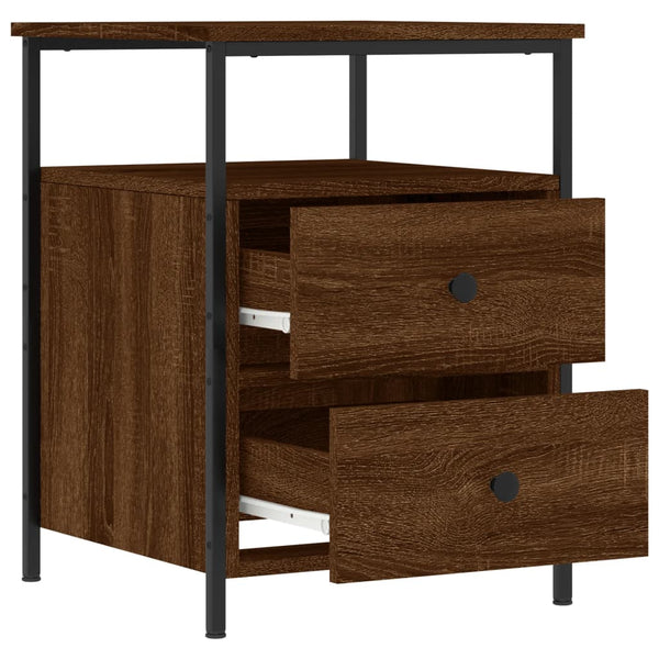 Nachttische 2er Set Braun Eiche 44x45x60 cm