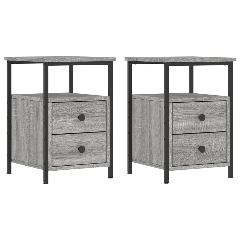 Nachttische 2er Set Grau Sonoma