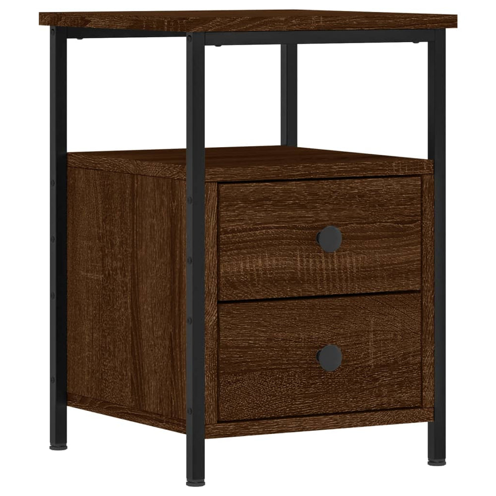 vidaXL Nightstand Brown Oak Look 34x35.5x50 cm Engineered Wood