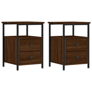 Nachttische 2er Set Braun Eichenoptik
