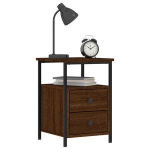 Nachttische 2er Set Braun Eichenoptik
