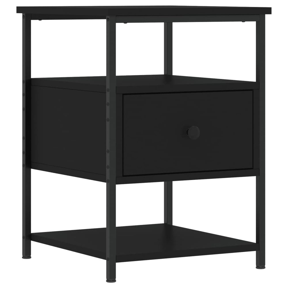 vidaXL Nightstand Black 40x42x56 cm Engineered Wood
