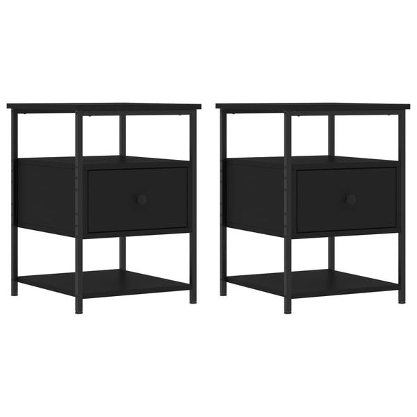Nachttische Schwarz 40x42x56cm, 2er-Set