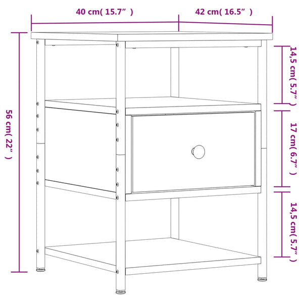 Nachttische Schwarz 40x42x56cm, 2er-Set