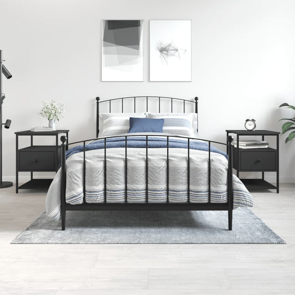 Nachttische Schwarz 40x42x56cm, 2er-Set