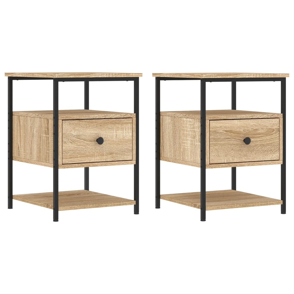 vidaXL Nightstands 2 pcs Sonoma Oak 40x42x56 cm Engineered Wood
