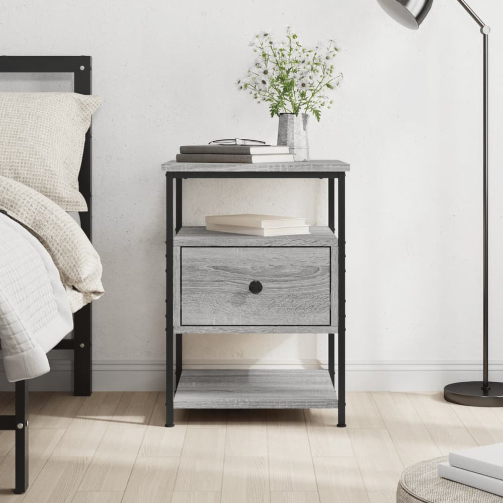 vidaXL Nightstand Grey Sonoma Oak 40x42x56 cm Engineered Wood