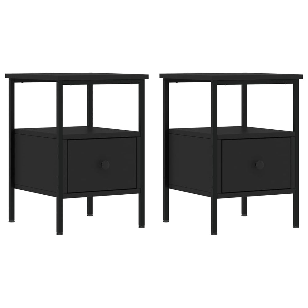 vidaXL Nightstands 2 pcs. Black 34x36x50 cm Engineered Wood
