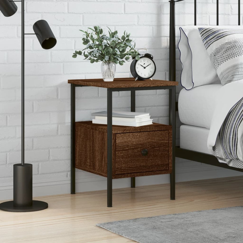 vidaXL Bedside Table Brown Oak-Look 34x36x50 cm Engineered Wood