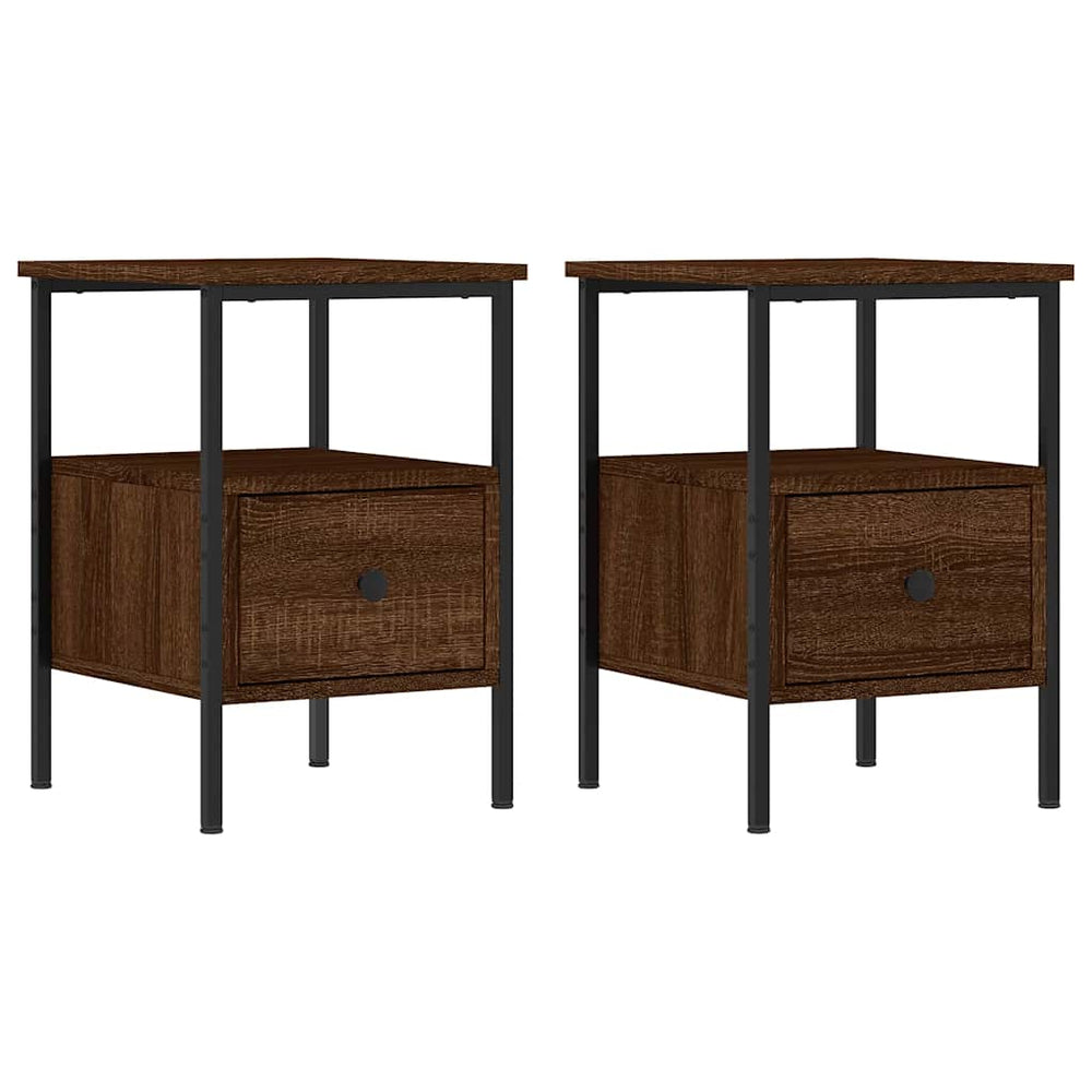 vidaXL Nightstands 2 pcs Brown Oak-Look 34x36x50 cm Engineered Wood