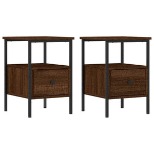 Nachttische 2er Set Braun Eichenoptik