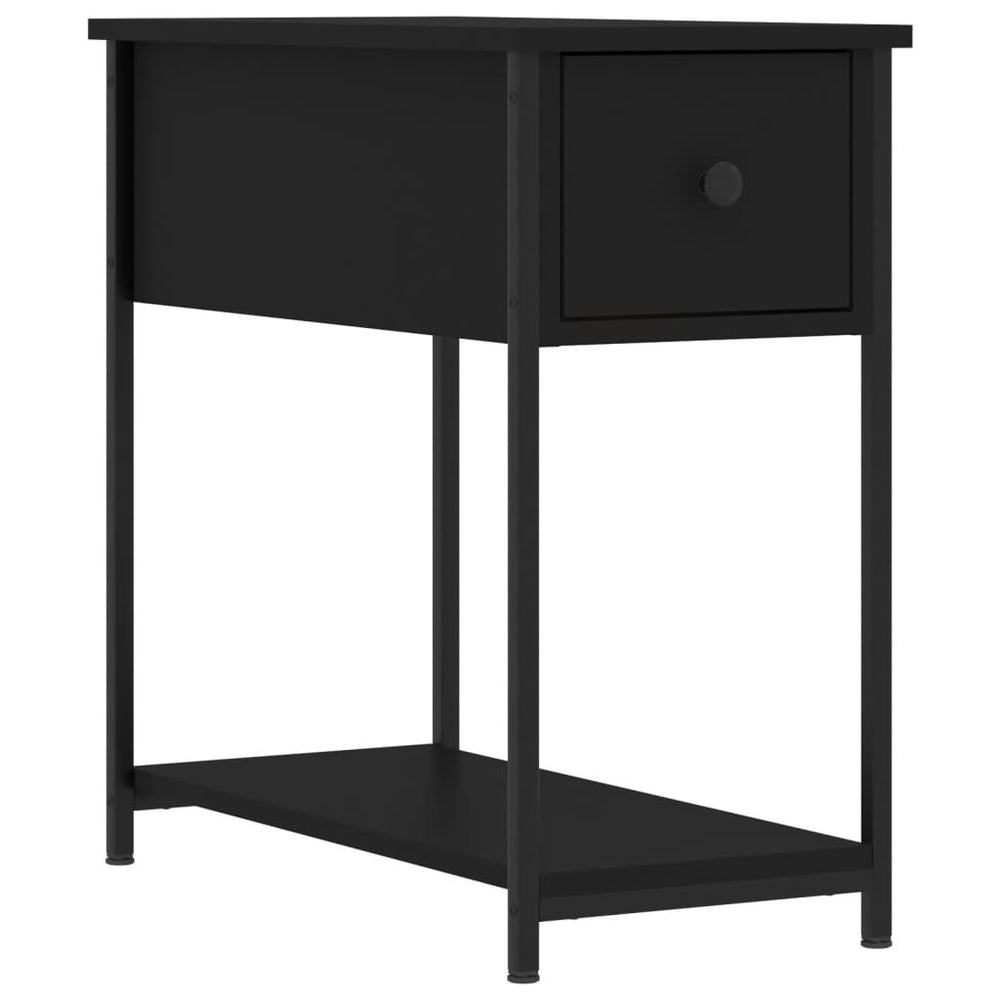 vidaXL Nightstand Black 30x60x60 cm Engineered Wood