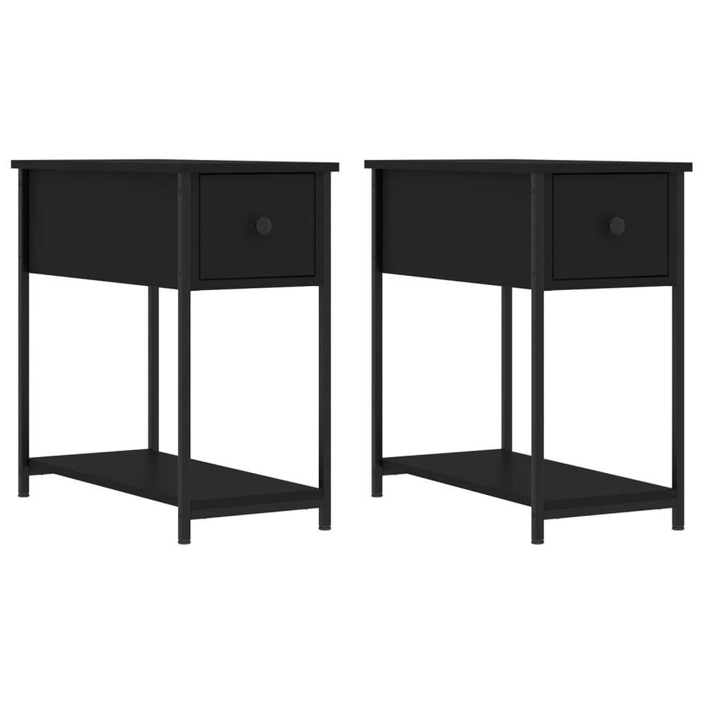 vidaXL Nightstands 2 pcs. Black 30x60x60 cm Engineered Wood