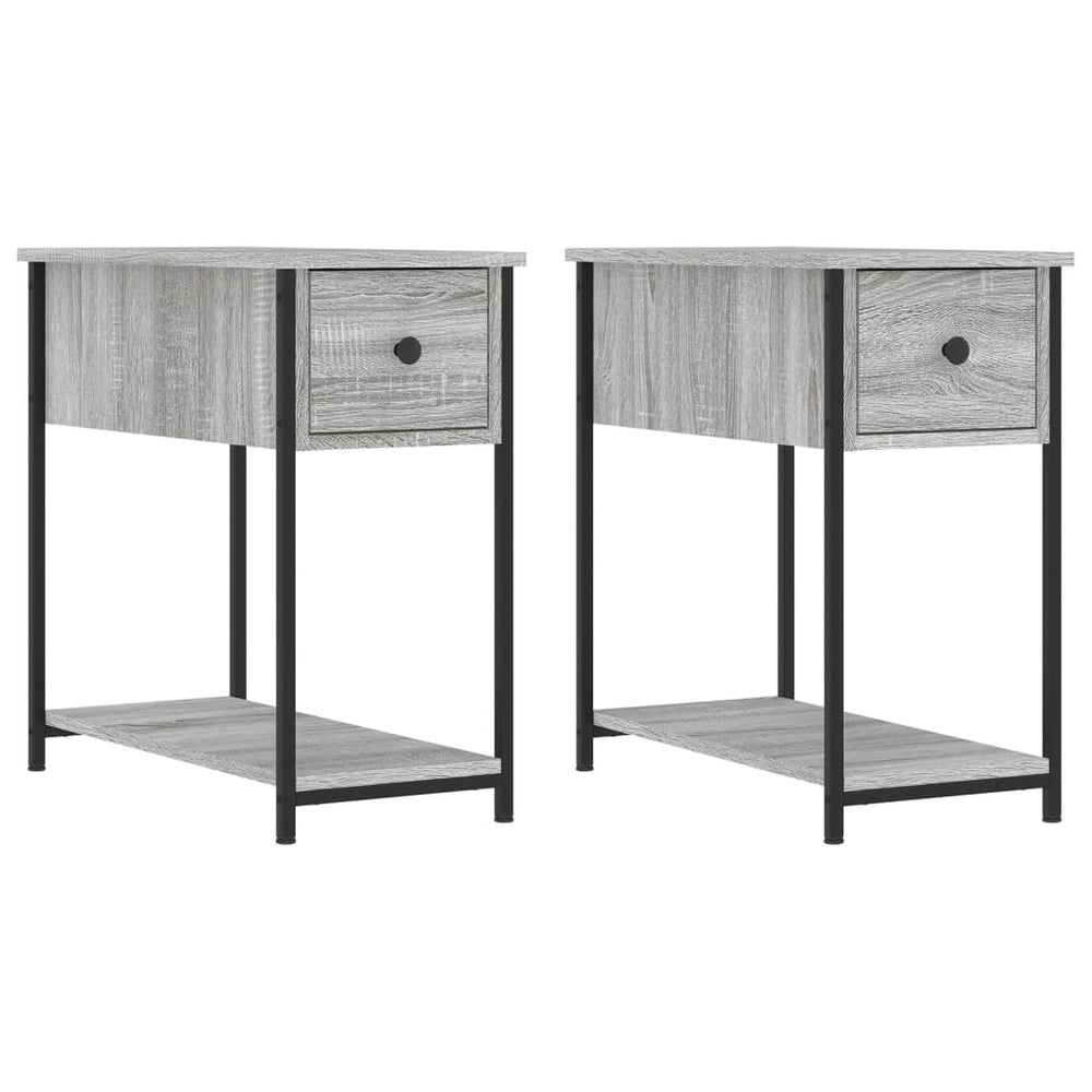 2er-Set Nachttische Sonoma Grau 30x60x60 cm Holzwerkstoff