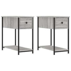 2er-Set Nachttische Sonoma Grau 30x60x60 cm Holzwerkstoff