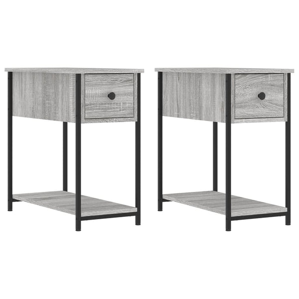 2er-Set Nachttische Sonoma Grau 30x60x60 cm Holzwerkstoff