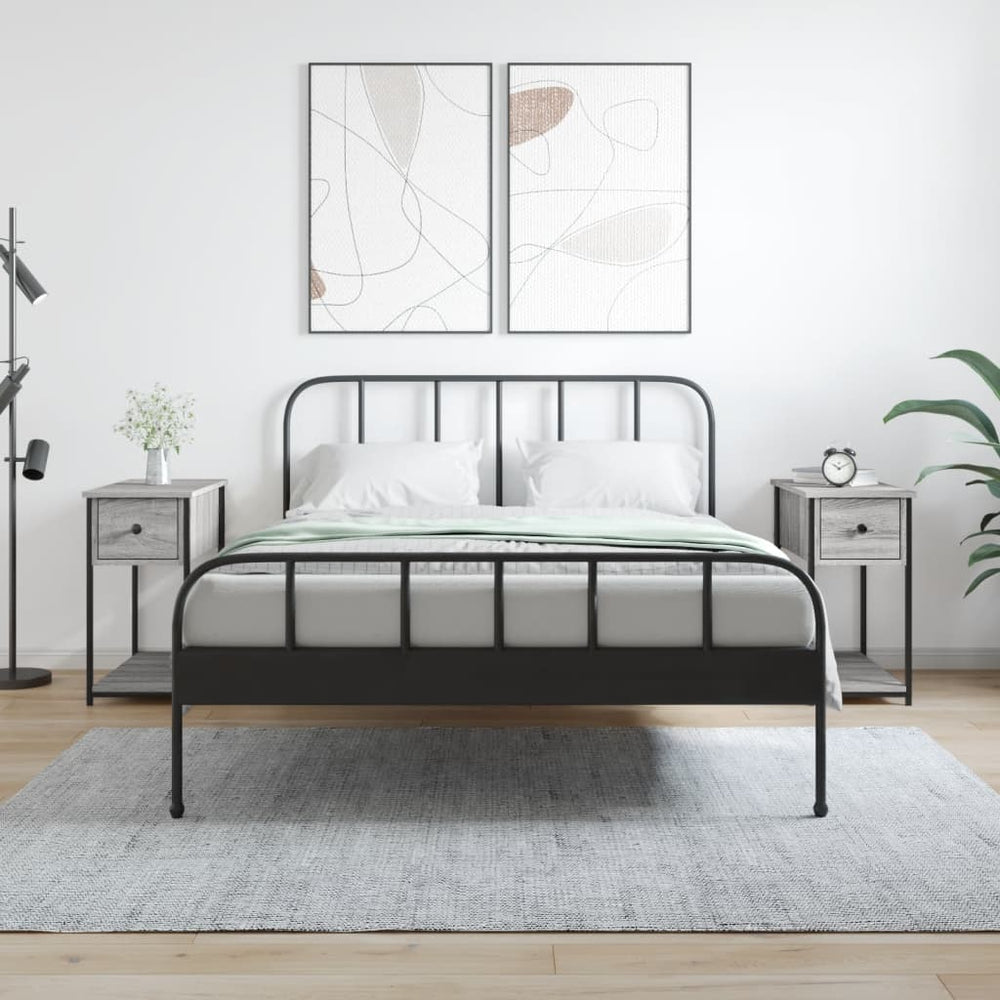 2er-Set Nachttische Sonoma Grau 30x60x60 cm Holzwerkstoff