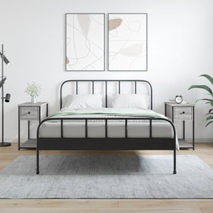 2er-Set Nachttische Sonoma Grau 30x60x60 cm Holzwerkstoff