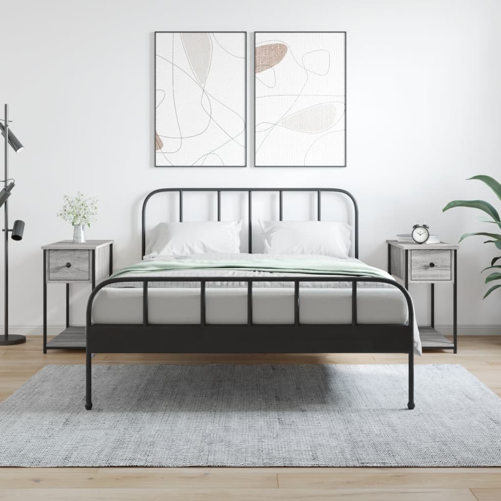 2er-Set Nachttische Sonoma Grau 30x60x60 cm Holzwerkstoff