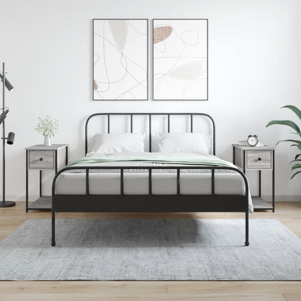 2er-Set Nachttische Sonoma Grau 30x60x60 cm Holzwerkstoff