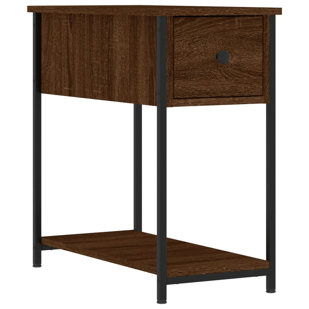 vidaXL Bedside Cabinet Brown Oak Look 30x60x60 cm Engineered Wood