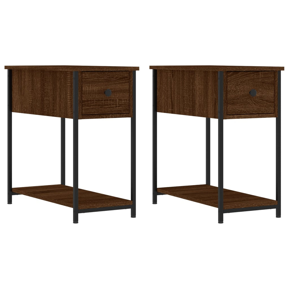 vidaXL Nightstands 2 pcs Brown Oak Look 30x60x60 cm Engineered Wood