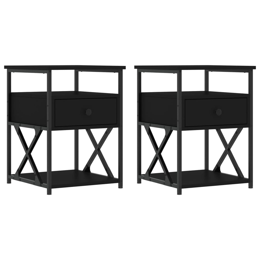 Nachttische Schwarz 40x42x55cm, 2er-Set