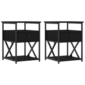 Nachttische Schwarz 40x42x55cm, 2er-Set