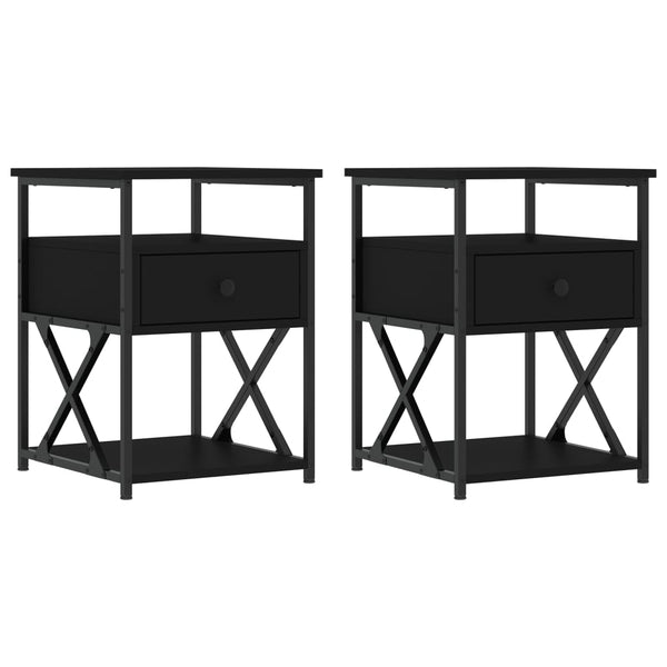 Nachttische Schwarz 40x42x55cm, 2er-Set