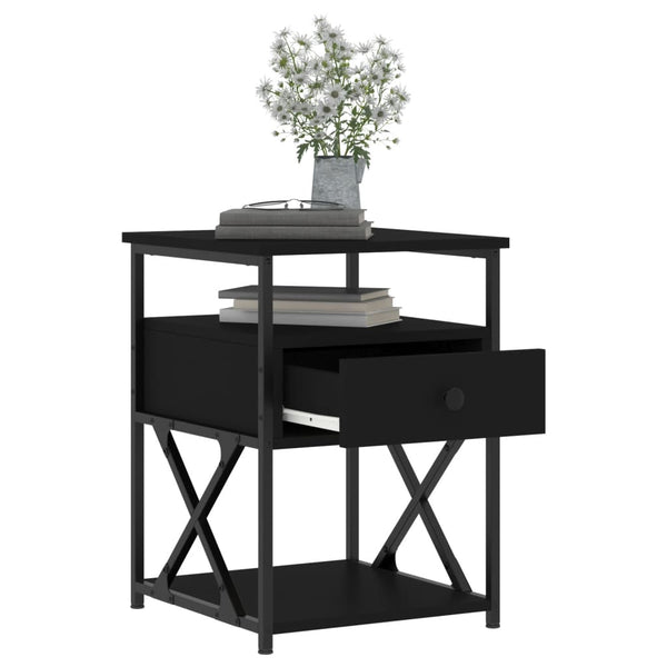 Nachttische Schwarz 40x42x55cm, 2er-Set