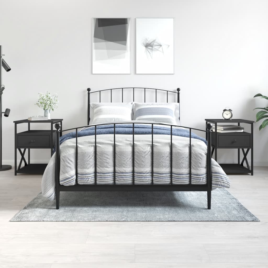Nachttische Schwarz 40x42x55cm, 2er-Set