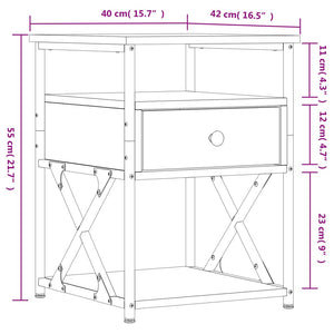 Nachttisch Braun Eichenoptik 40x42x55 cm