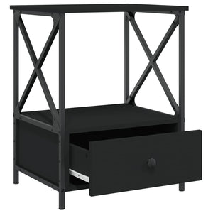 Schwarzer Nachttisch 50x41x65 cm