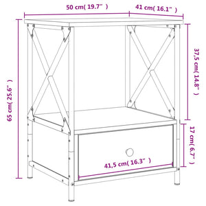 Schwarzer Nachttisch 50x41x65 cm