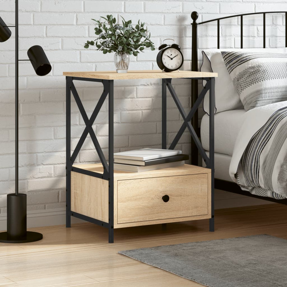 vidaXL Bedside Cabinet Sonoma Oak 50x41x65 cm Engineered Wood