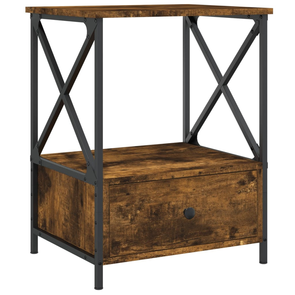 vidaXL Nightstand Smoked Oak 50x41x65 cm Engineered Wood