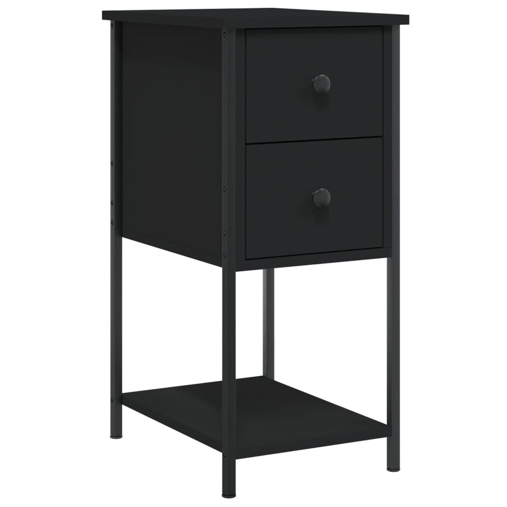 vidaXL Nightstand Black 32x42x70 cm Engineered Wood